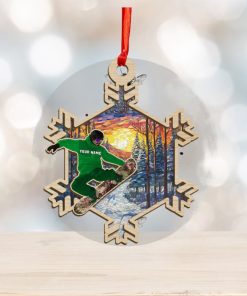 Snowboard Personalized Suncatcher Ornament