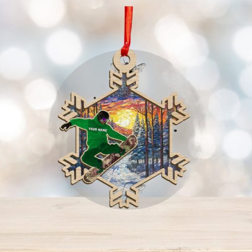 Snowboard Personalized Suncatcher Ornament