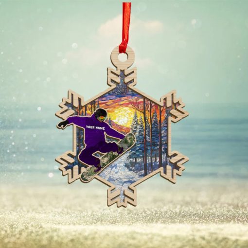 Snowboard Personalized Suncatcher Ornament