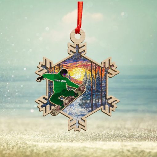 Snowboard Personalized Suncatcher Ornament