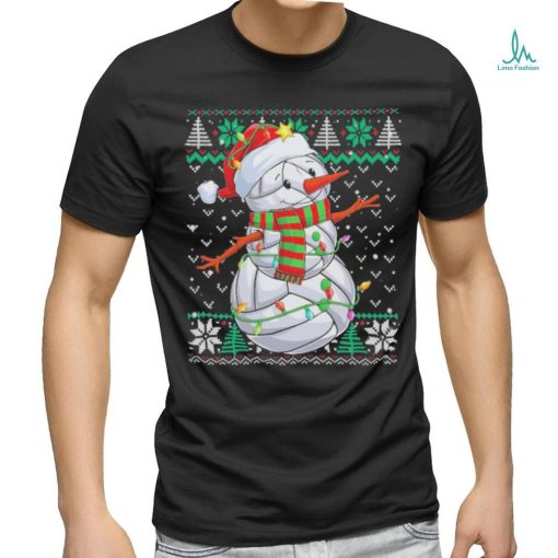 Snowman Volleyball Christmas Ball Ugly Sweater T Shirt