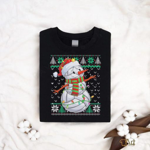 Snowman Volleyball Christmas Ball Ugly Sweater T Shirt