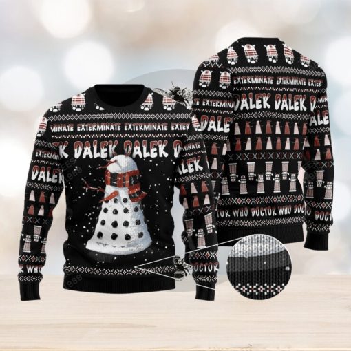 Snowy Dalek Doctor W.ho Knitted Christmas 3D Sweater Gift Holidays