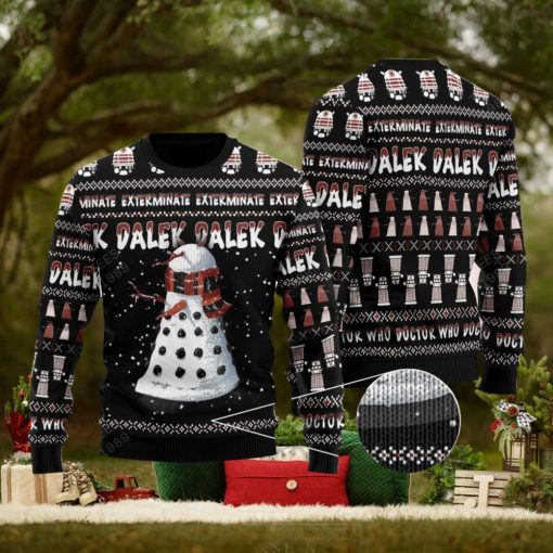 Snowy Dalek Doctor W.ho Knitted Christmas 3D Sweater Gift Holidays