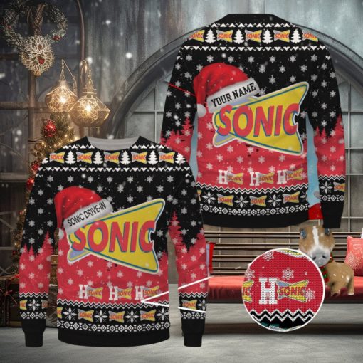 Sonic Drive In Ugly Christmas Sweater, Xmas Gift Ideas For Fans Uniform