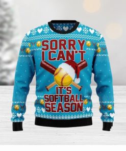 Sorry I Can’t It’s Softball Season Soft Ball Season Ugly Christmas Sweater