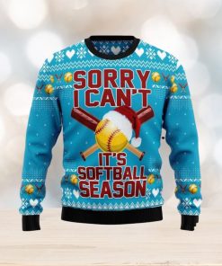 Sorry I Can’t It’s Softball Season Soft Ball Season Ugly Christmas Sweater