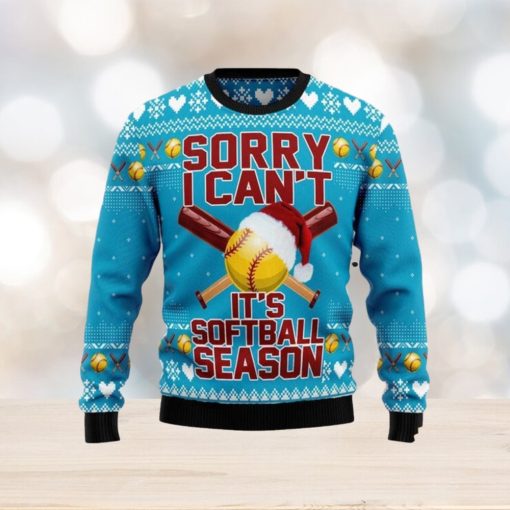 Sorry I Can’t It’s Softball Season Soft Ball Season Ugly Christmas Sweater