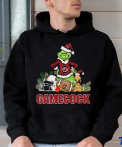 South Carolina Gamecock Santa Grinch And Santa Dog Christmas Shirt