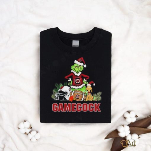 South Carolina Gamecock Santa Grinch And Santa Dog Christmas Shirt