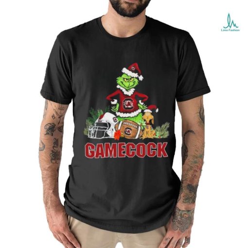 South Carolina Gamecock Santa Grinch And Santa Dog Christmas Shirt