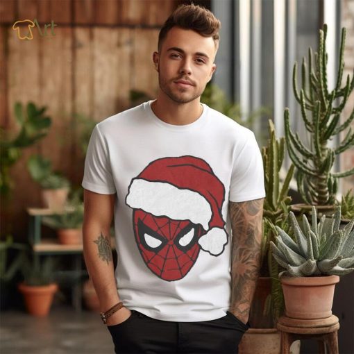 Spiderman Marvel Comics Mad Engine Santa Hat Graphic T Shirt