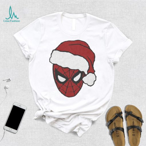 Spiderman Marvel Comics Mad Engine Santa Hat Graphic T Shirt