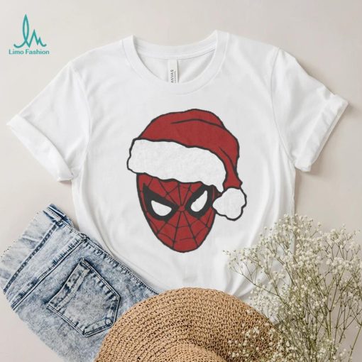 Spiderman Marvel Comics Mad Engine Santa Hat Graphic T Shirt