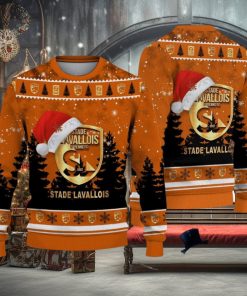 Stade Lavallois Logo Wearing Santa Hat Ugly Christmas Sweater Unisex 3D Christmas sweater