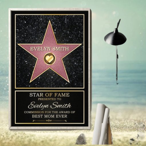 Star Of Fame, Best Mom, Best Dad Of The Year   Family Personalized Custom Vertical Poster