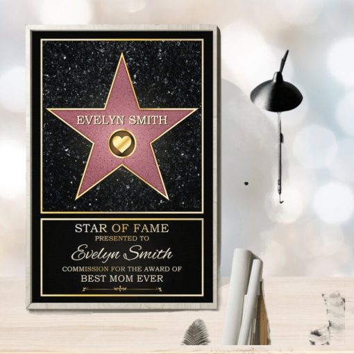 Star Of Fame, Best Mom, Best Dad Of The Year   Family Personalized Custom Vertical Poster