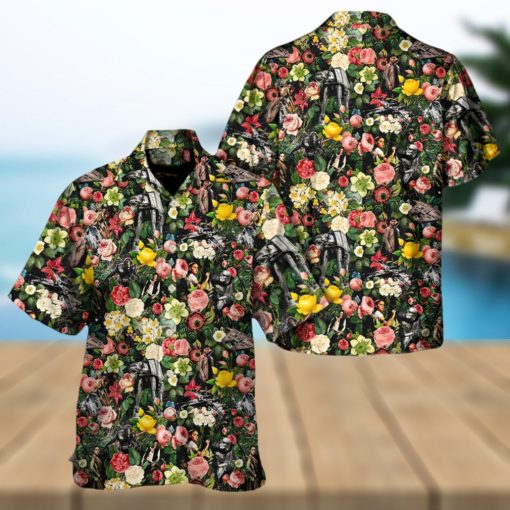 Star Wars And Floral Pattern Hawaiian Shirt