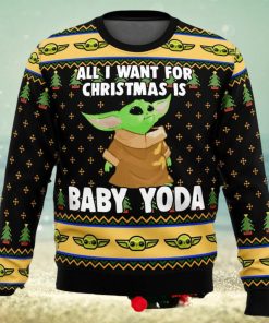 Star Wars Baby Yoda All I Want Mandalorion Christmas Ugly Sweater