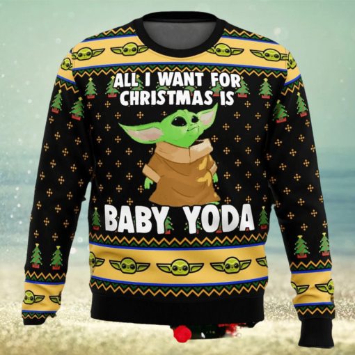 Star Wars Baby Yoda All I Want Mandalorion Christmas Ugly Sweater