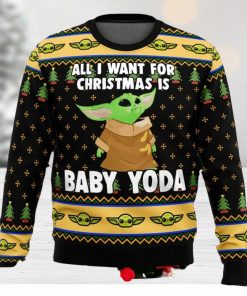 Star Wars Baby Yoda All I Want Mandalorion Christmas Ugly Sweater