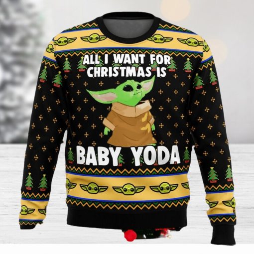 Star Wars Baby Yoda All I Want Mandalorion Christmas Ugly Sweater