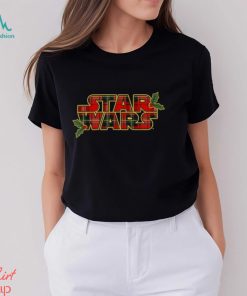 Star Wars Christmas Plaid Holly Logo T Shirt