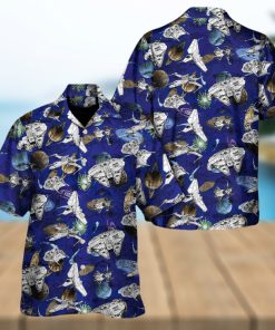 Star Wars Ship Schematic Galaxy Hawaiian Shirt