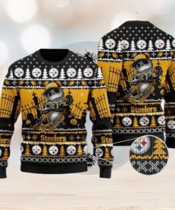 Steelers Jack Skellington Halloween Knitted Ugly Christmas Sweater