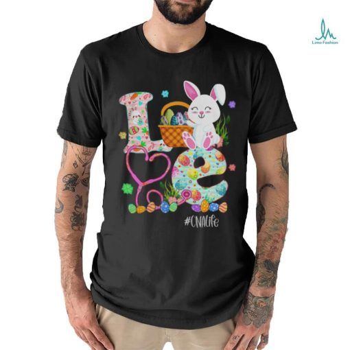 Stethoscope Scrub CNA Nurse Life Easter Day Cute Bunny Eggs T Shirt
