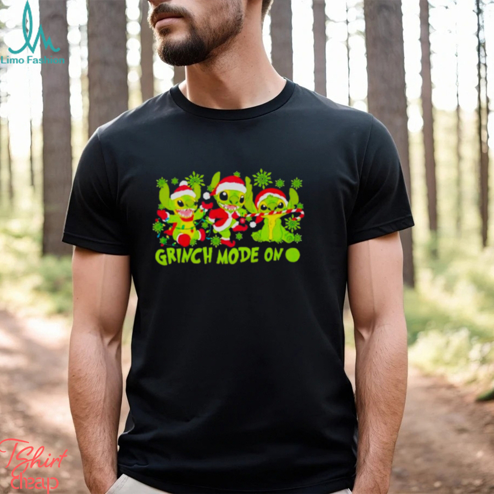 Stitch parody Grinch mode on funny Christmas shirt