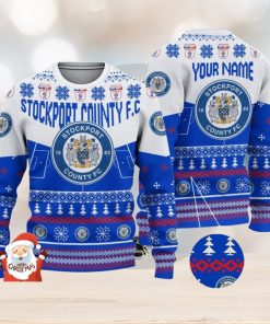 Stockport County F.C 3D Ugly Christmas Sweater Christmas Holiday Gift Custom Name For Men And Women