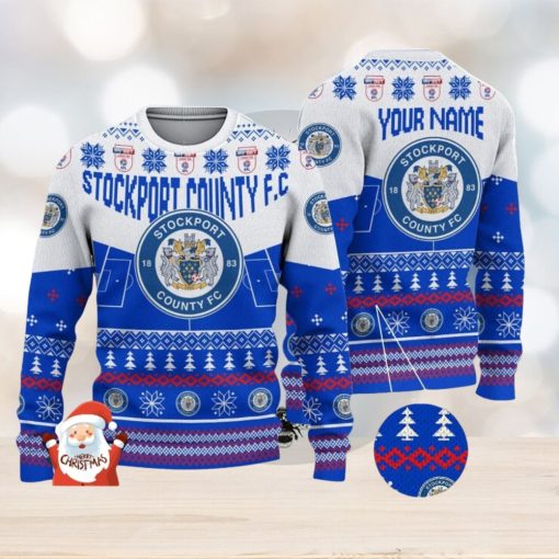 Stockport County F.C 3D Ugly Christmas Sweater Christmas Holiday Gift Custom Name For Men And Women