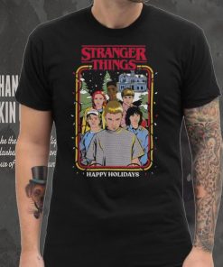 Stranger Things Christmas Lights Group Logo Graphic T Shirt