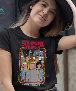 Stranger Things Christmas Lights Group Logo Graphic T Shirt