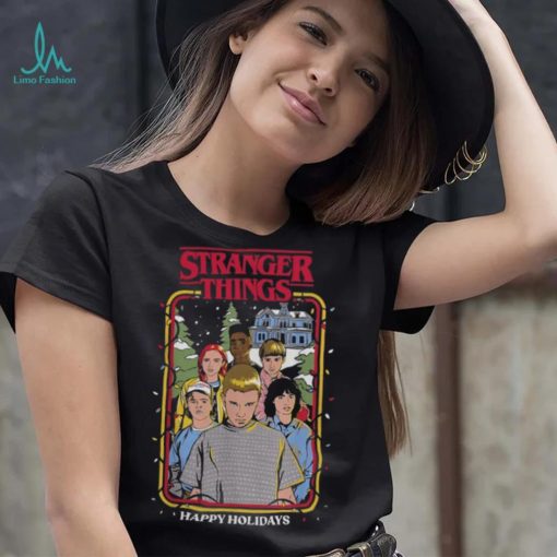 Stranger Things Christmas Lights Group Logo Graphic T Shirt