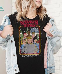 Stranger Things Christmas Lights Group Logo Graphic T Shirt