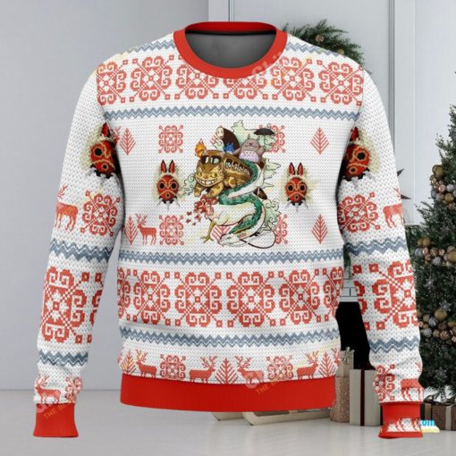 Studio Ghibli Pattern Ugly Christmas Sweater