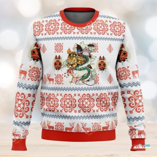 Studio Ghibli Pattern Ugly Christmas Sweater