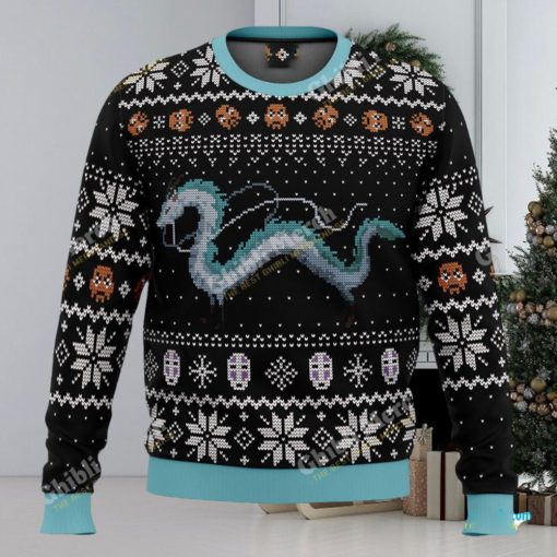 Studio Ghibli Ugly Christmas Sweater Haku Spirited Away