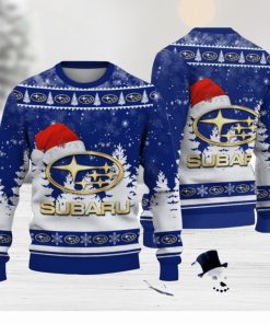 Subaru Logo Wearing Santa Hat Christmas Gift Ugly Christmas Sweater Christmas Gift Ideas