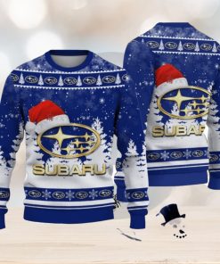 Subaru Logo Wearing Santa Hat Christmas Gift Ugly Christmas Sweater Christmas Gift Ideas