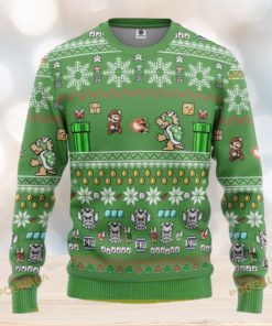 Super Mario Bros Funny Sweater, Family Ugly Christmas Gaming Fun