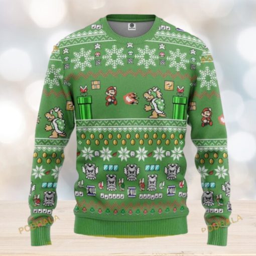 Super Mario Bros Funny Sweater, Family Ugly Christmas Gaming Fun