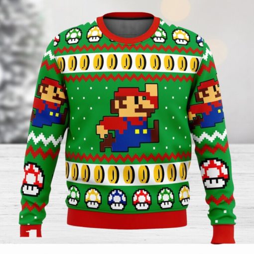 Super Mario Jump Ugly Christmas Sweater 3D All Over Printed Christmas Sweater