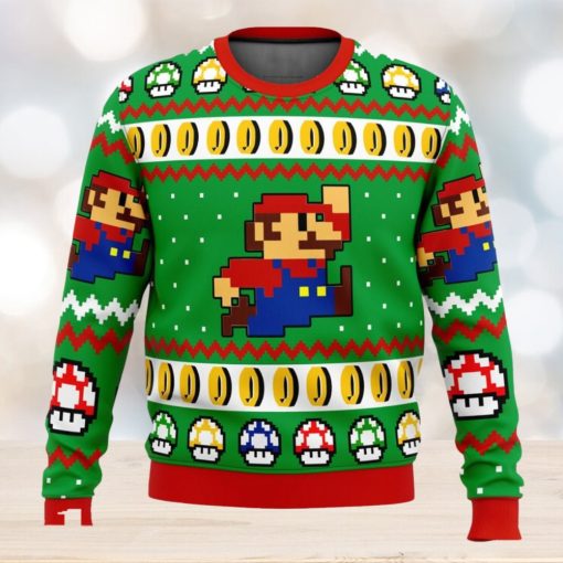 Super Mario Jump Ugly Christmas Sweater 3D All Over Printed Christmas Sweater