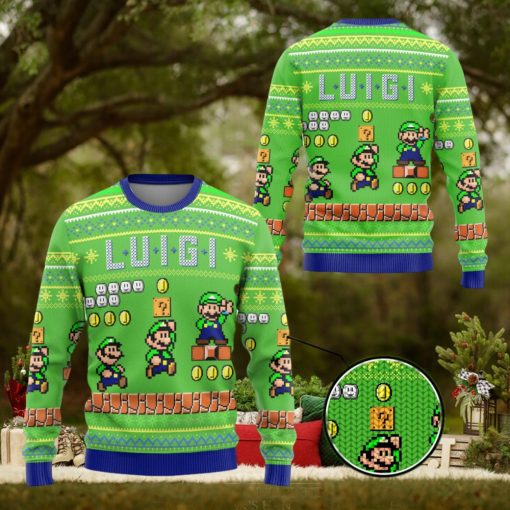 Super Mario Luigi Ugly Mario Luigi Princess Peach Christmas Sweater Bowser Mario Bros Video Game Xmas