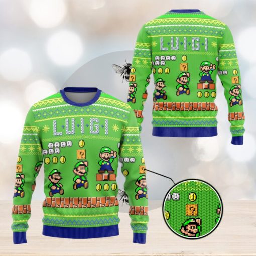 Super Mario Luigi Ugly Mario Luigi Princess Peach Christmas Sweater Bowser Mario Bros Video Game Xmas