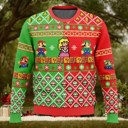 Super Mario Ugly Christmas Sweater Mario Luigi Princess Peach Ugly Sweater Mario Bros Video Game Christmas