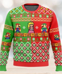 Super Mario Ugly Christmas Sweater Mario Luigi Princess Peach Ugly Sweater Mario Bros Video Game Christmas